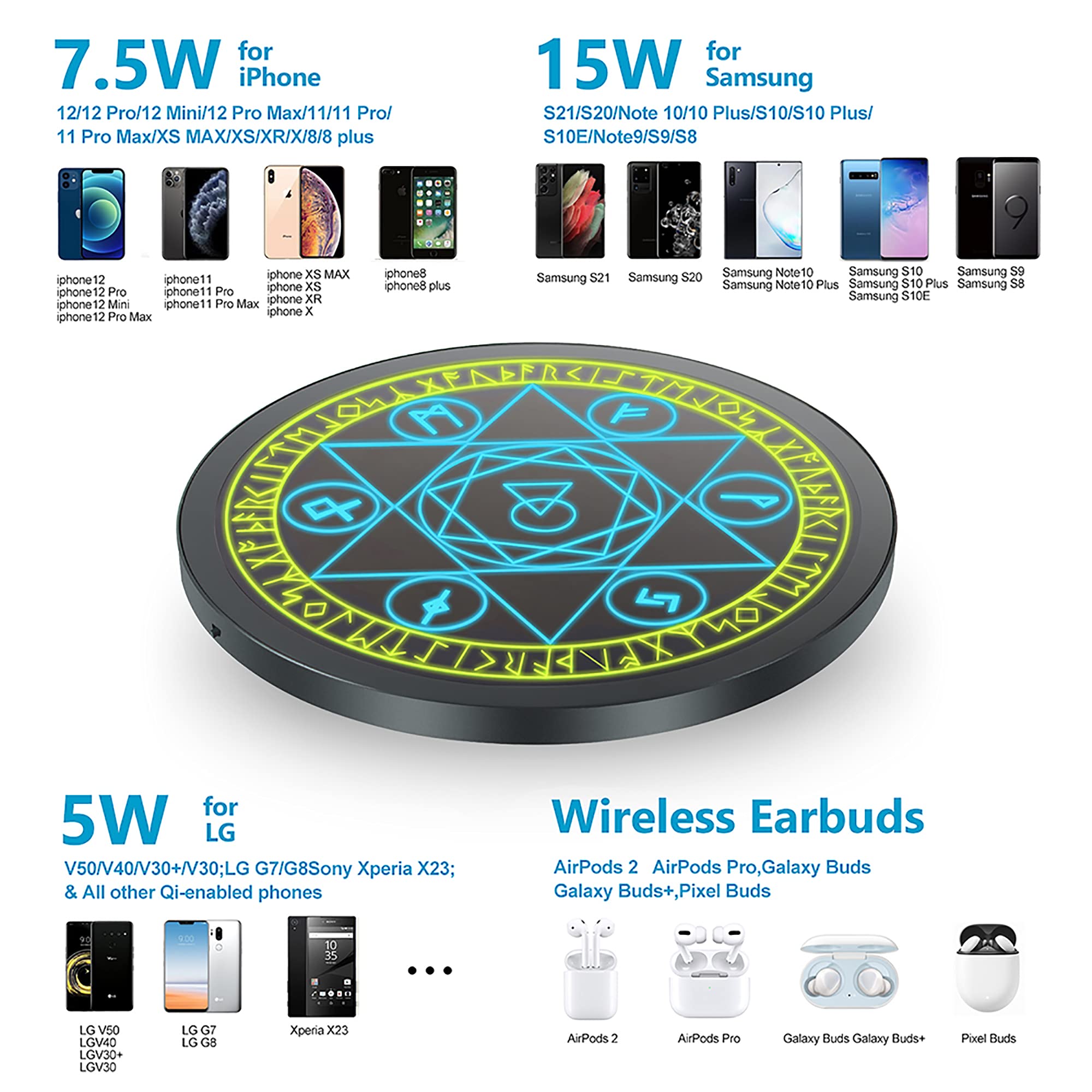 Amazon.com: Wireless Charger Magic Qi 15W Wireless Charging